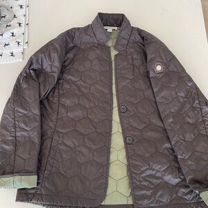 Women's Quilted Puffer Jacket - Dark Gray